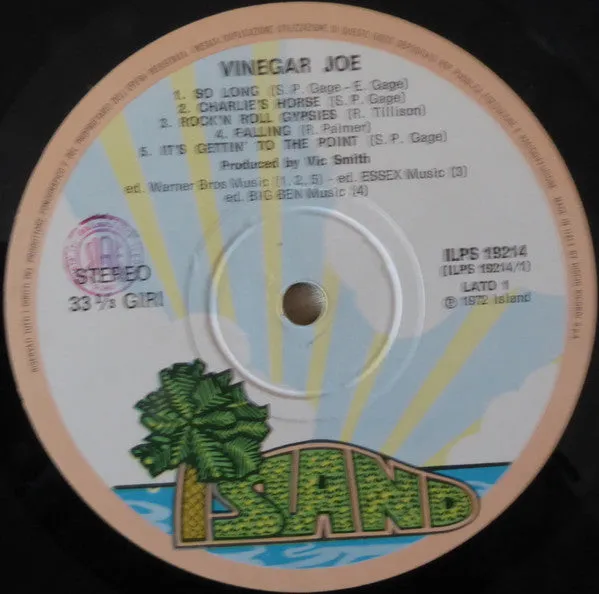 Vinegar Joe Rock'N Roll Gypsies LP vinile apribile 1973