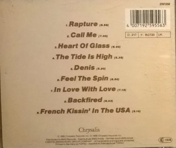 Blondie Debbie Harry Once More Into The Bleach CD remix