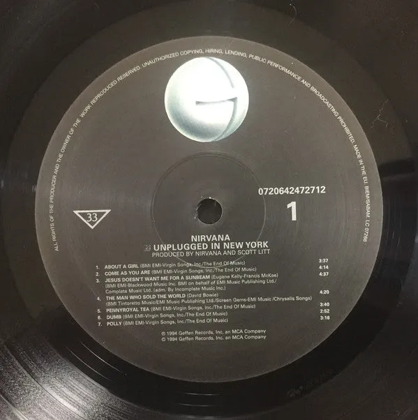 Nirvana MTV Unplugged In New York vinile LP acustico