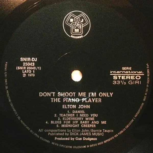 Elton John Don't Shoot Me I'm Only The Piano Player vinile LP gatefold 1973