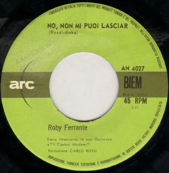 Roby Ferrante Il Biliardo 45 giri 7" mono 1964