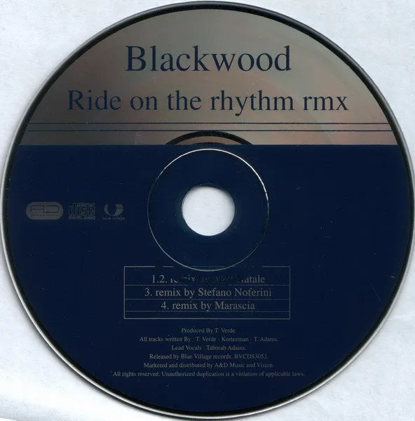 Blackwood Ride On The Rhythm CD maxi house 4 remix