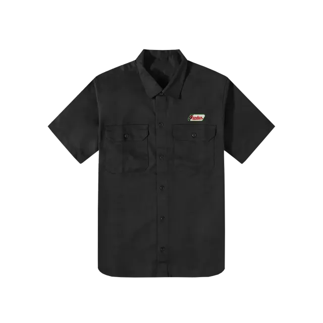 Sam Fender Badge camicia nera tessuta