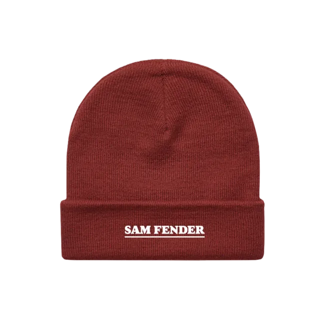Polydor Sam Fender berretto rosso ricamato