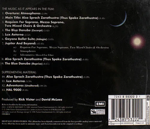 2001 Odissea nello Spazio CD colonna sonora rimasterizzata