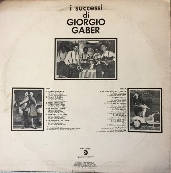 Giorgio Gaber I Successi LP vinile 1978 Ricordi