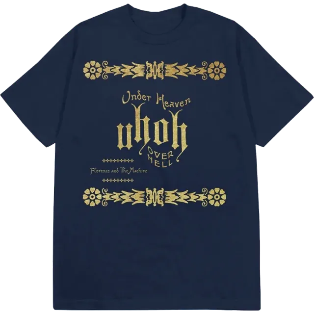 Under Heaven Over Hell maglietta girocollo blu navy taglia S-XXL