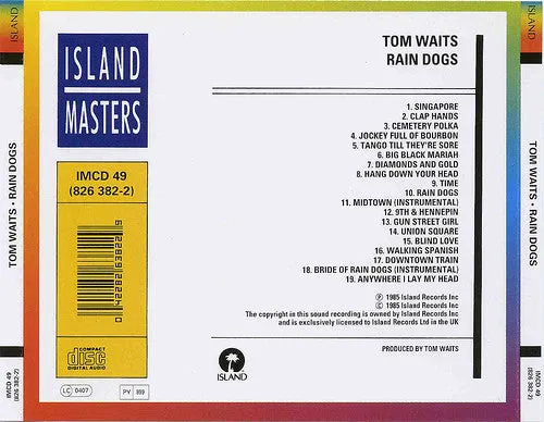 Tom Waits Rain Dogs CD ristampa alternative blues rock