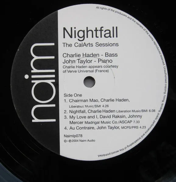 Charlie Haden John Taylor Nightfall LP vinile duo