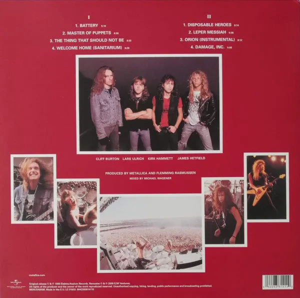Metallica Master Of Puppets LP remaster VG+