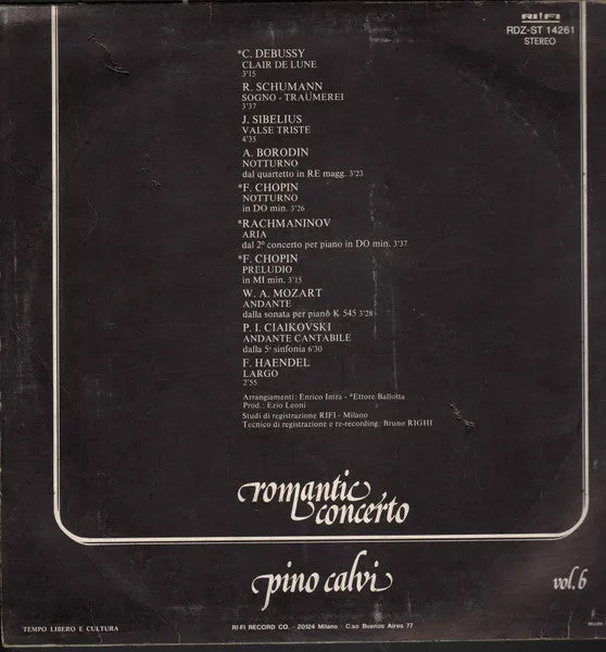 Pino Calvi Romantic Concerto Vol 6 vinile LP 1975