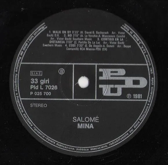 Mina Salomè 2xLP doppio vinile gatefold usato VG+