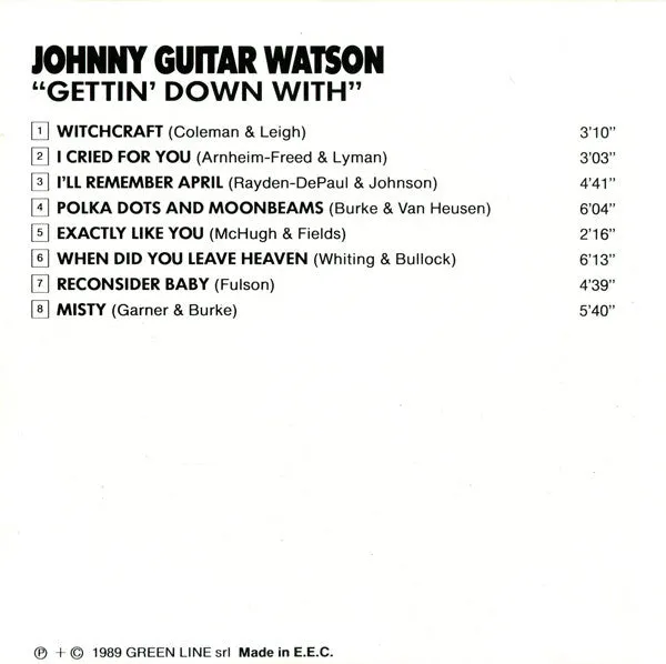 Johnny Guitar Watson Gettin' Down With CD ristampa soul-jazz