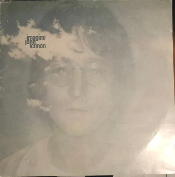 John Lennon Imagine LP ristampa 1980 con poster pop rock