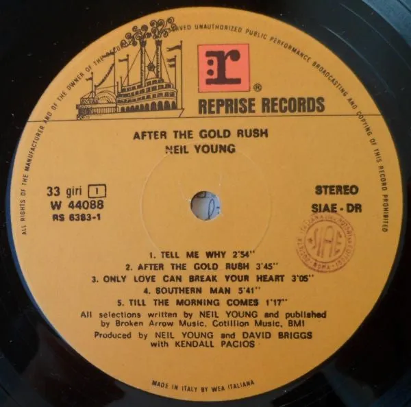 Neil Young After Gold Rush LP vinile gatefold NM 1975