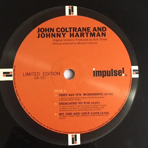 Coltrane Hartman LP heavyweight ristampa VG+