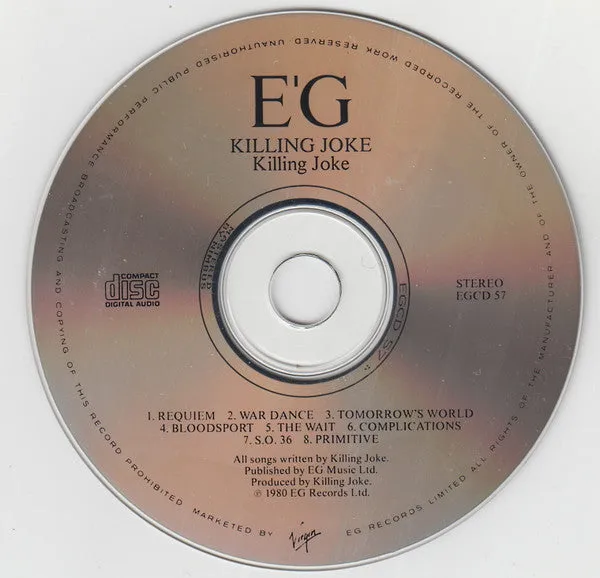 Killing Joke Killing Joke CD album ristampa 1986 NM