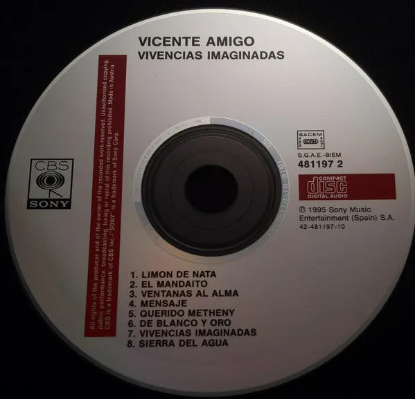 Vicente Amigo Vivencias Imaginadas CD flamenco 1995