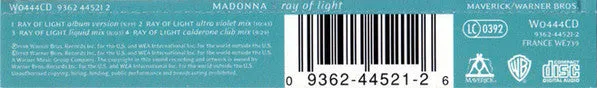 Madonna Ray Of Light cd singolo remix near mint
