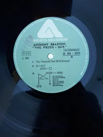 Anthony Braxton Five Pieces 1975 LP vinile free jazz