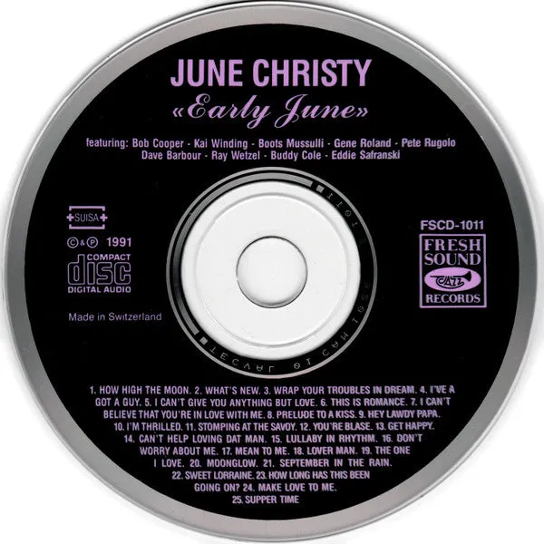 June Christy Early June CD raccolta cool jazz