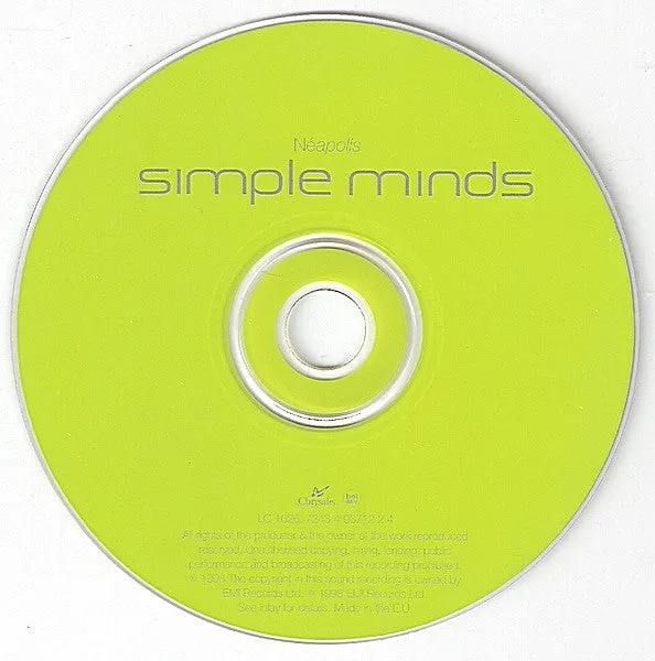 Simple Minds Néapolis CD album synth-pop NM