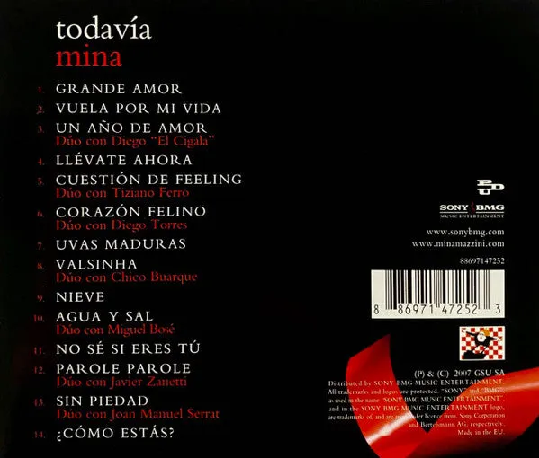 Mina Todavía CD album edizione spagnola mint