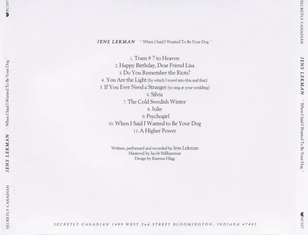 Jens Lekman When I Said Dog CD album pop usato