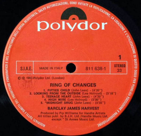 Barclay James Harvest Ring Of Changes LP gatefold