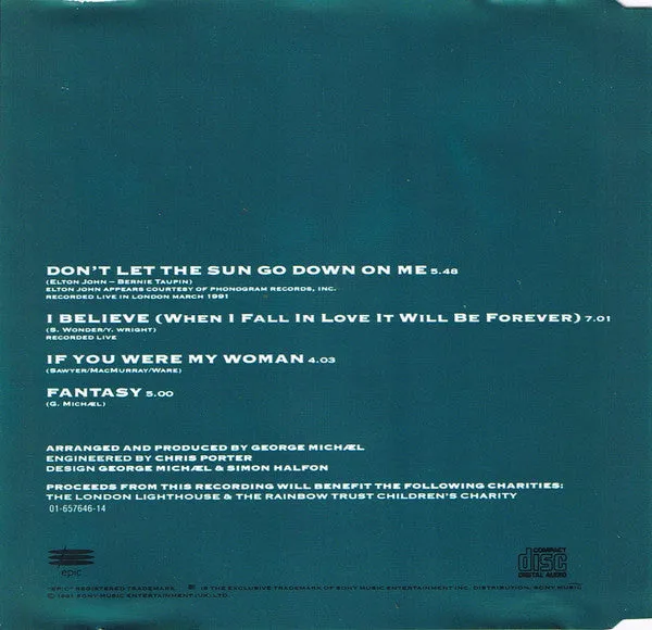 George Michael Elton John Don't Let The Sun CD singolo