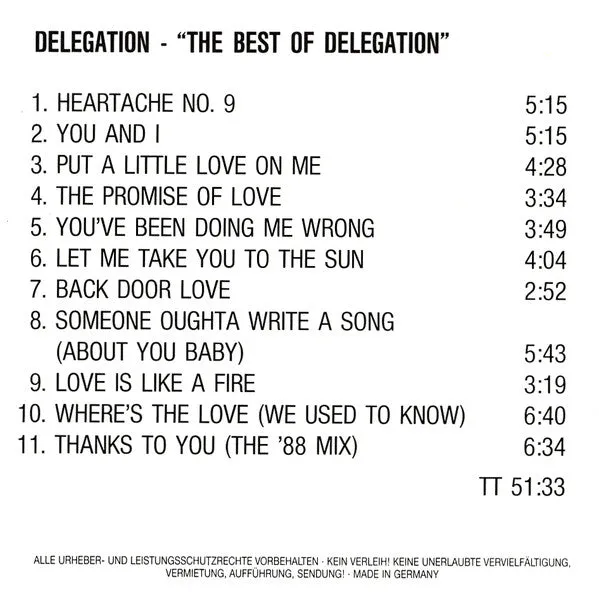 Delegation Best Of Delegation CD compilation disco soul 1989
