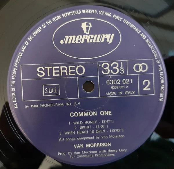 Van Morrison Common One vinile LP 1980 usato