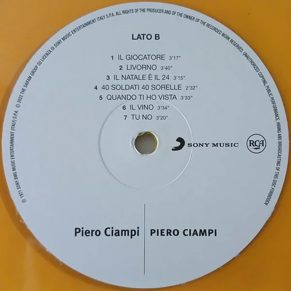Piero Ciampi vinile LP arancione 180g 2022