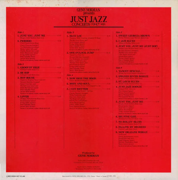Various Gene Norman Just Jazz Concerts 3 vinili LP mono