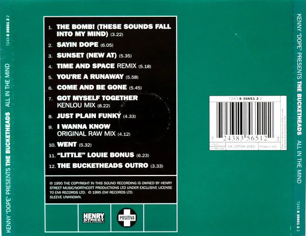 Bucketheads All In The Mind CD album house anni 90