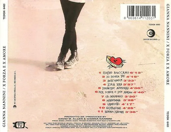 Gianna Nannini X Forza E X Amore CD usato 1993