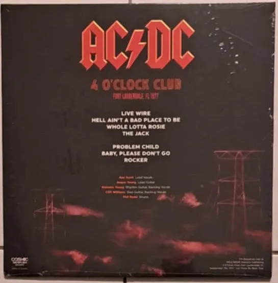 AC/DC Fort Lauderdale 1977 vinile LP live Bon Scott