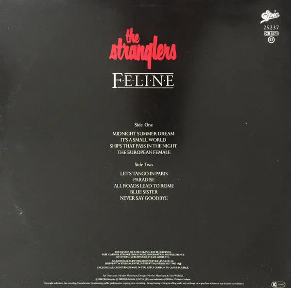 The Stranglers Feline LP new wave synth-pop olandese