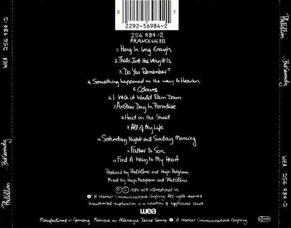 Phil Collins But Seriously CD album 1989 soft rock
