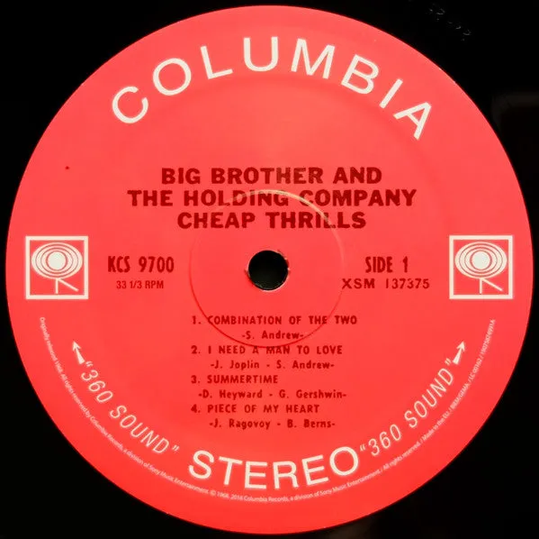 Big Brother Cheap Thrills LP ristampa gatefold mint