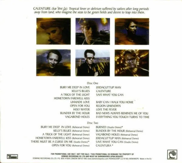 The Triffids Calenture doppio CD promo remaster gatefold