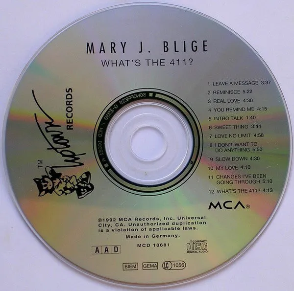 Mary J. Blige What's The 411? CD RnB swing