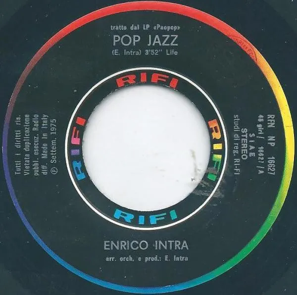 Enrico Intra Pop Jazz vinile 7" VG jazz-funk 1975
