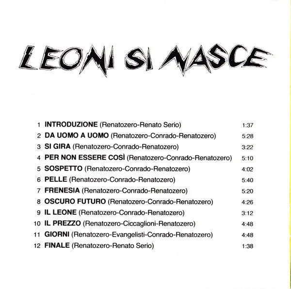 Renato Zero Leoni Si Nasce CD ristampa VG+ vocal