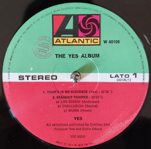Yes The Yes Album LP vinile usato VG+ prog rock