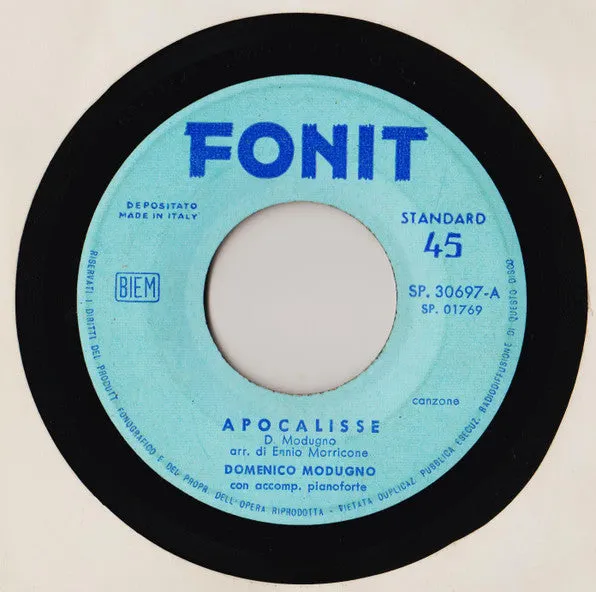 Domenico Modugno Apocalisse 45 giri 7" VG+
