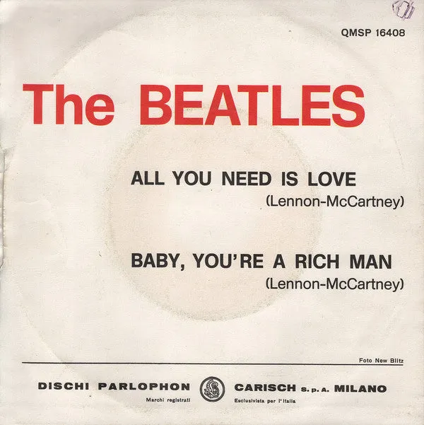 Beatles All You Need Is Love 45 giri 7" usato Italia