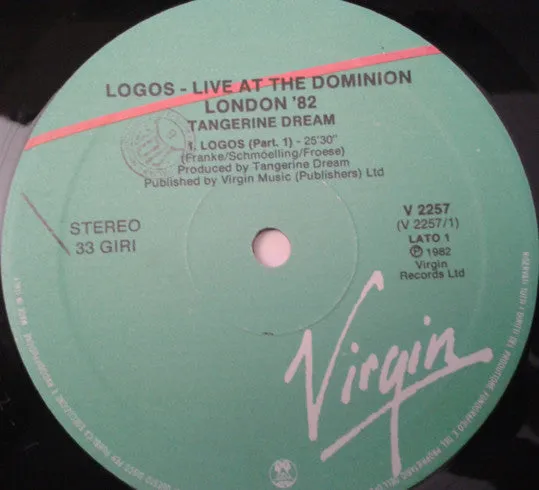 Tangerine Dream Logos Live LP vinile usato 1982 Italia