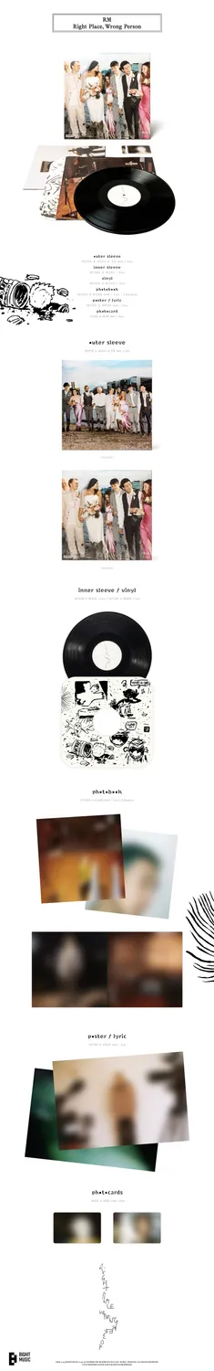 RM Right Place Wrong Person vinile 12" nero photobook