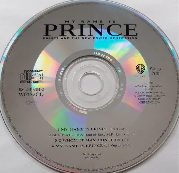 Prince My Name Is Prince CD singolo 1992 funk